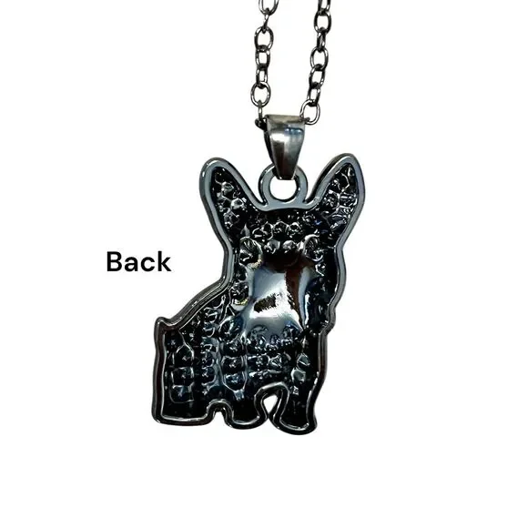 Black French Bulldog Pendant Necklace - Picture 4 of 4